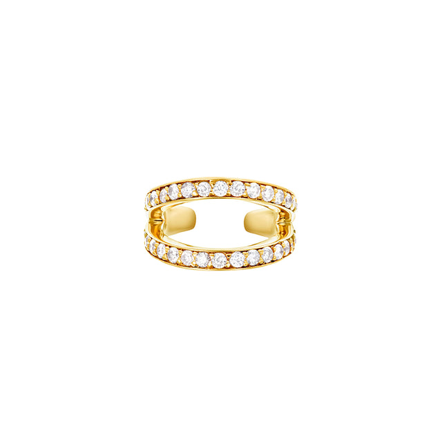Carbon & Hyde Split Earcuff - Yellow Gold - Broken English Jewelry