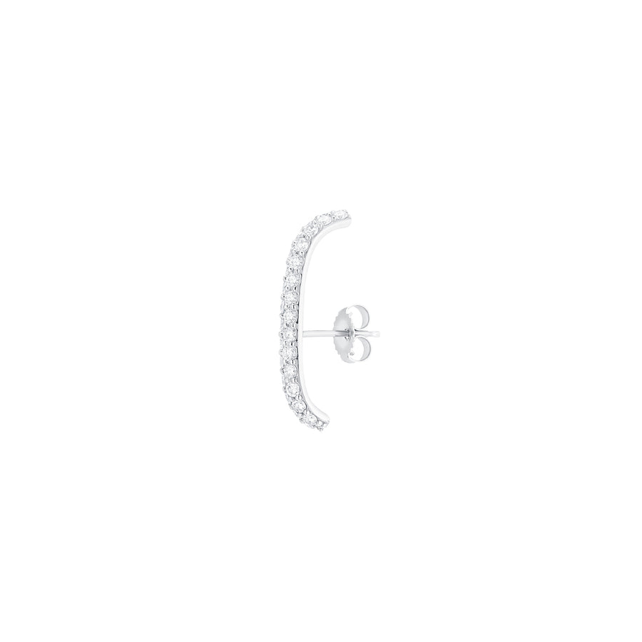Carbon & Hyde Mega Huggie - White Gold - Earrings - Broken English Jewelry