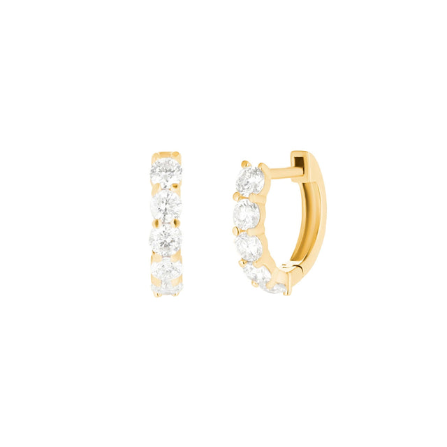 Carbon & Hyde Sparkler Huggies - Yellow Gold - Earrings - Broken English Jewelry