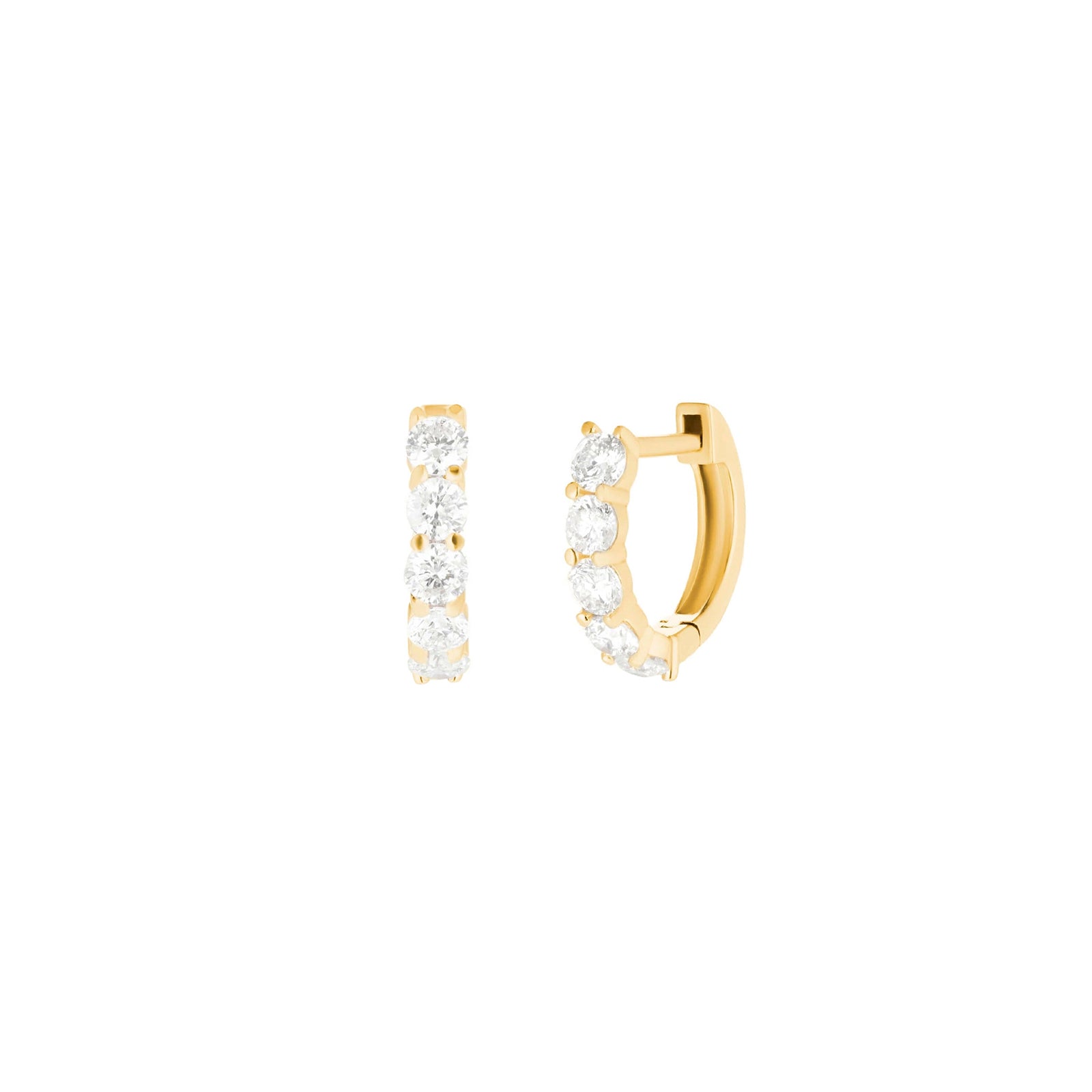 Carbon & Hyde Mini Sparkler Huggies - Yellow Gold - Earrings - Broken English Jewelry