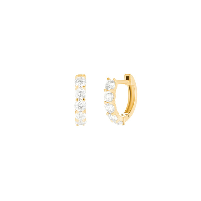 Carbon & Hyde Mini Sparkler Huggies - Yellow Gold - Earrings - Broken English Jewelry