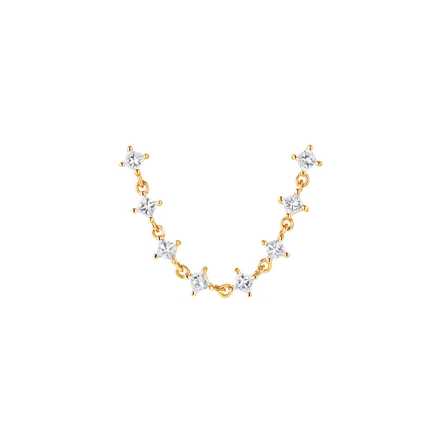 Carbon & Hyde Princess Double Ear Chain - Yellow Gold - Broken English Jewelry