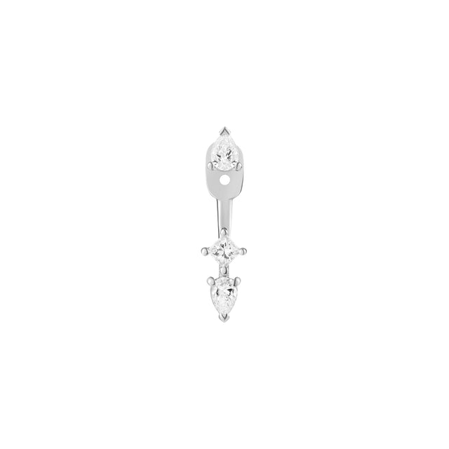 Carbon & Hyde Princess Ear Jacket - White Gold - Broken English Jewelry
