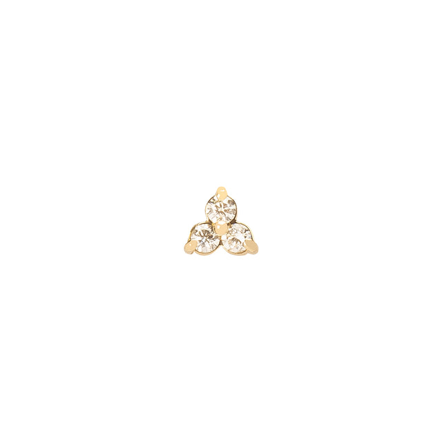 Carbon & Hyde Tri Floral Stud - Yellow Gold - Broken English Jewelry