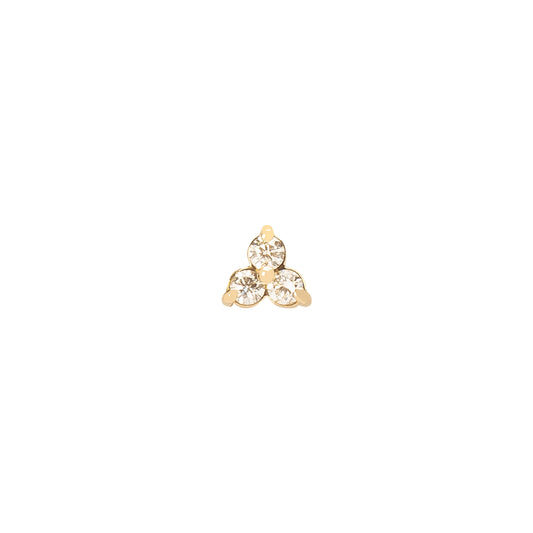 Tri Floral Stud - Yellow Gold - Main Img