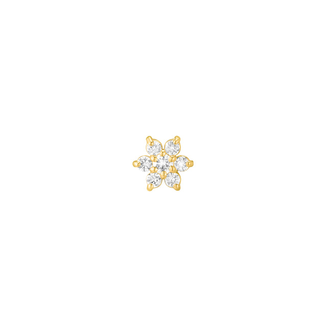 Carbon & Hyde Flower Diamond Stud - Yellow Gold - Earrings - Broken English Jewelry
