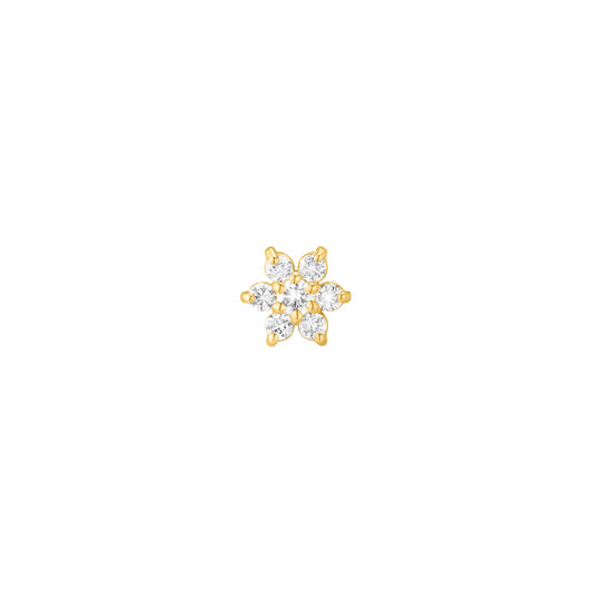 Flower Diamond Stud - Yellow Gold - Main Img