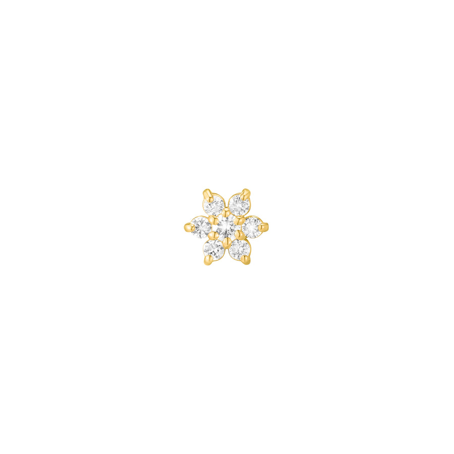 Carbon & Hyde Flower Diamond Stud - Yellow Gold - Earrings - Broken English Jewelry