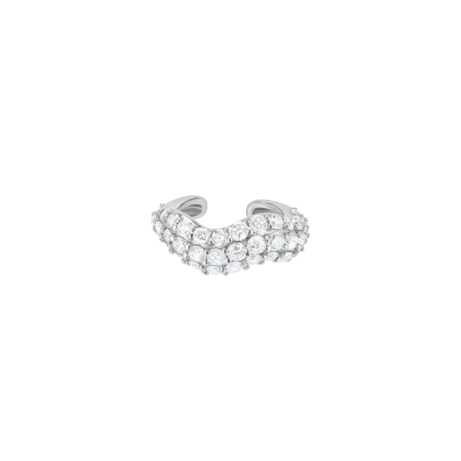 Carbon & Hyde Wave Ear Cuff - White Gold - Earrings - Broken English Jewelry