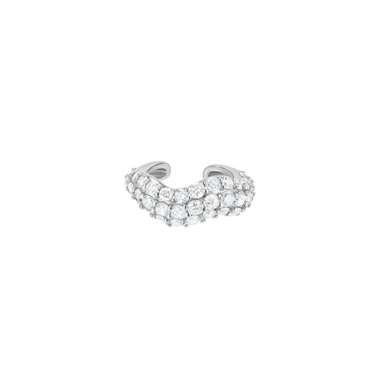 Wave Ear Cuff - White Gold - Main Img