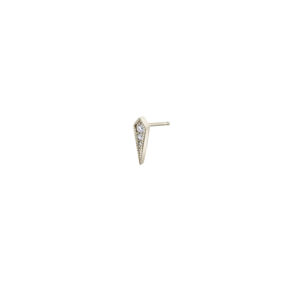 Lizzie Mandler Kite Diamond Stud - White Gold - Earrings - Broken English Jewelry