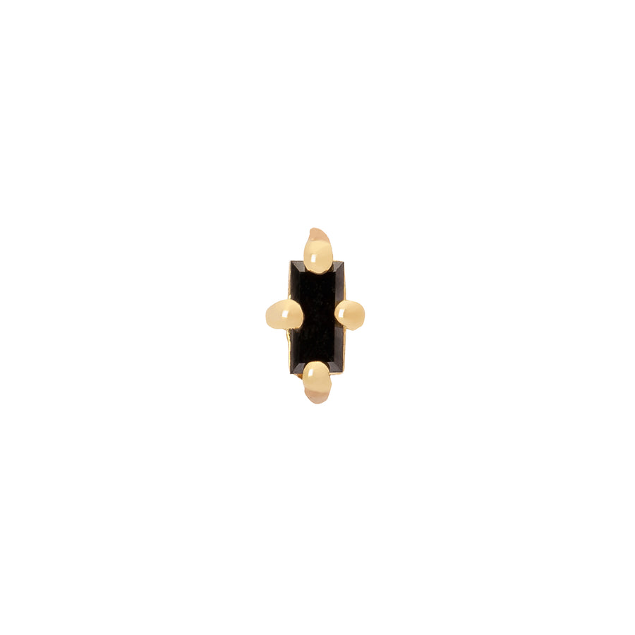 Lizzie Mandler Baguette Stud - Black Diamond & Yellow Gold - Broken English Jewelry