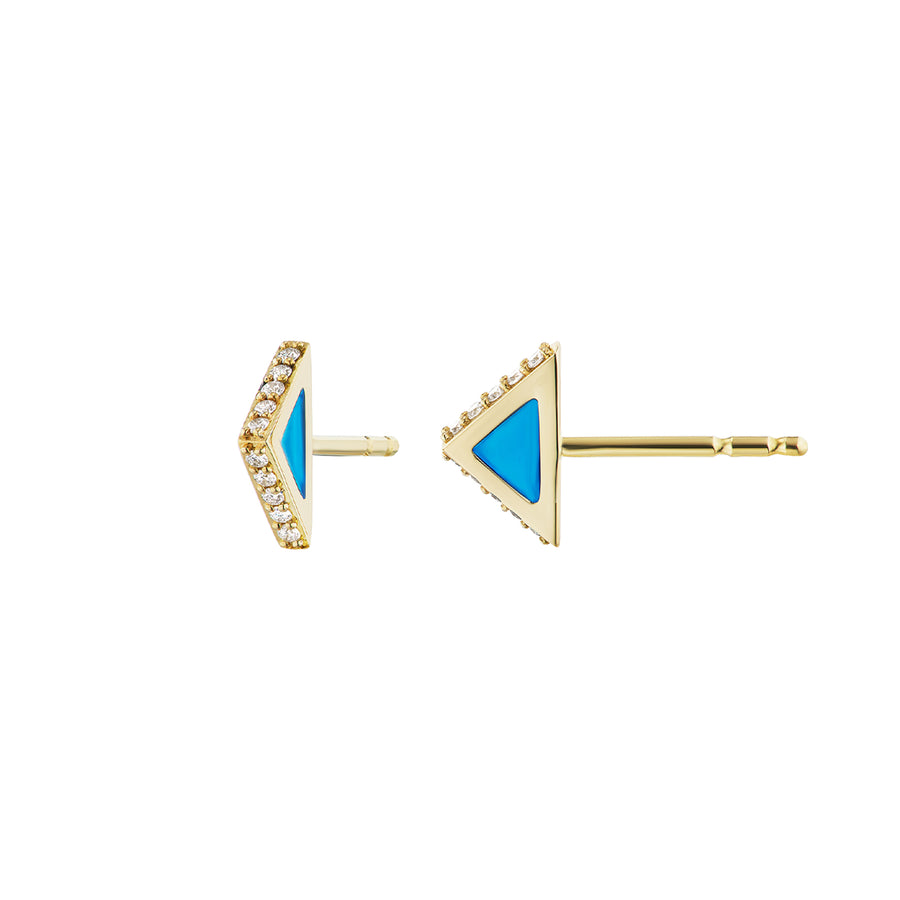 Ark Spark Plique Diamond Studs - Blue - Earrings - Broken English Jewelry