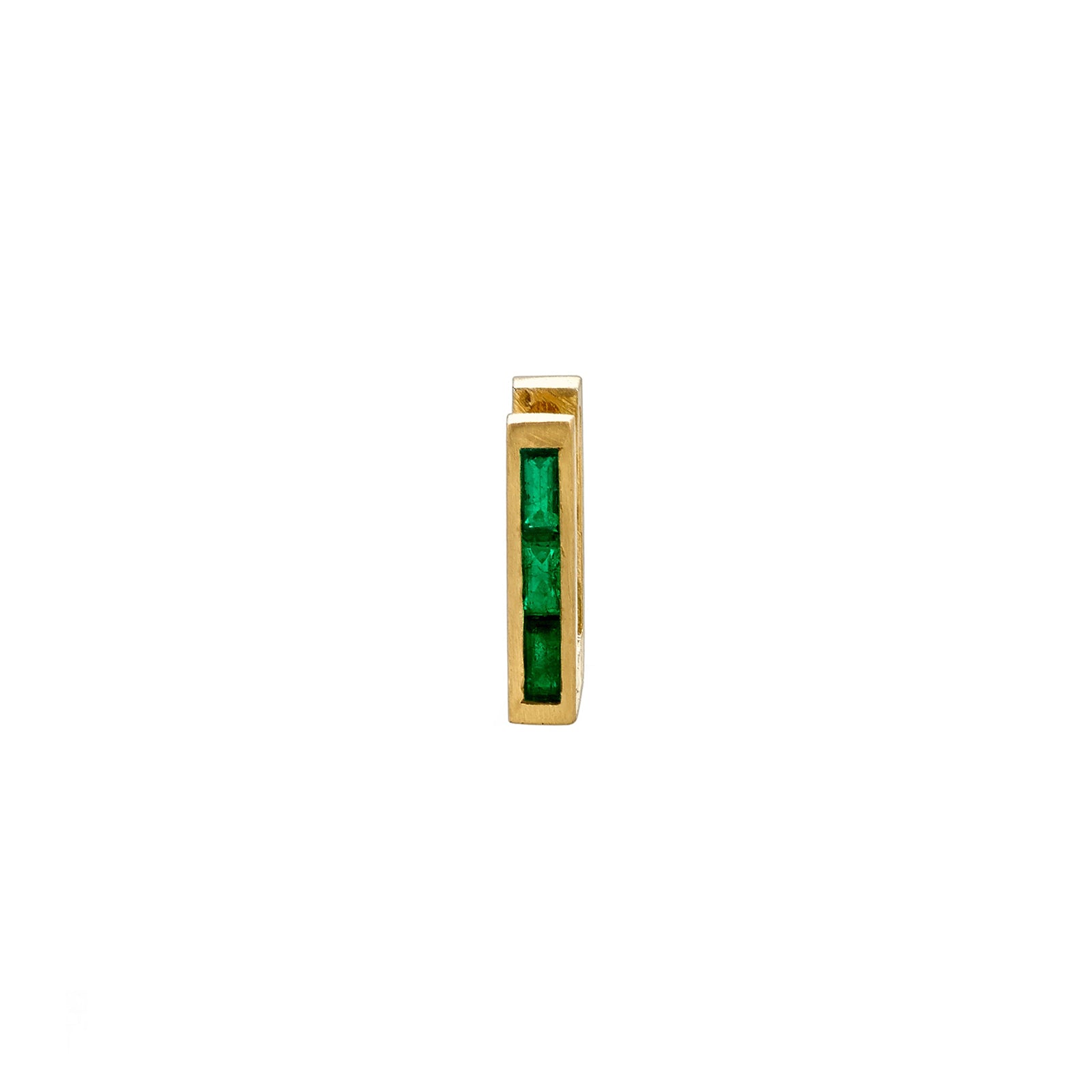 Emerald Square Huggie by Lizzie Mandler - Earrings - Broken English Jewelry