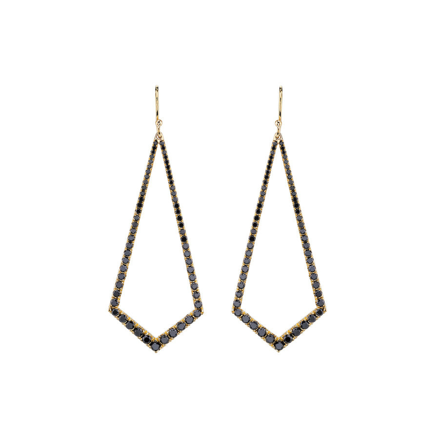 Lizzie Mandler Kite Black Diamond Chandelier Earrings - Yellow Gold - Broken English Jewelry