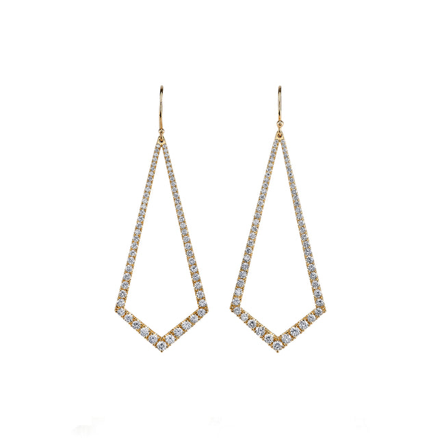Lizzie Mandler Kite Diamond Chandelier Earrings - Yellow Gold - Broken English Jewelry