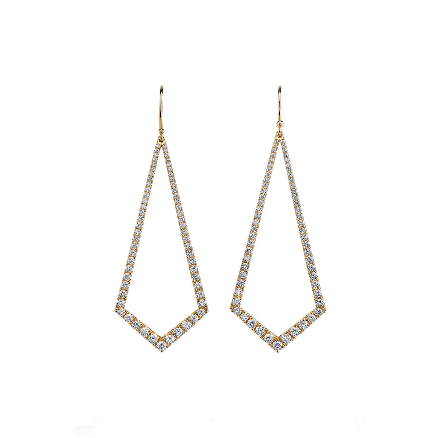Lizzie Mandler Kite Diamond Chandelier Earrings - Yellow Gold - Broken English Jewelry