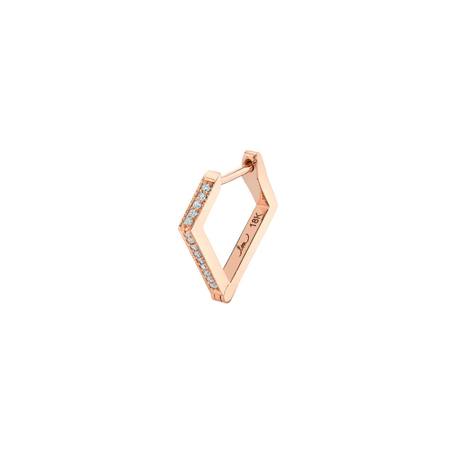 Lizzie Mandler Angled Diamond Huggie - Rose Gold - Broken English Jewelry