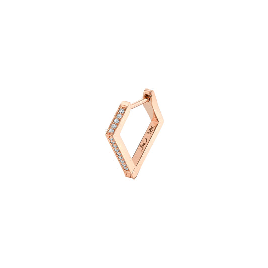 Angled Diamond Huggie - Rose Gold - Main Img