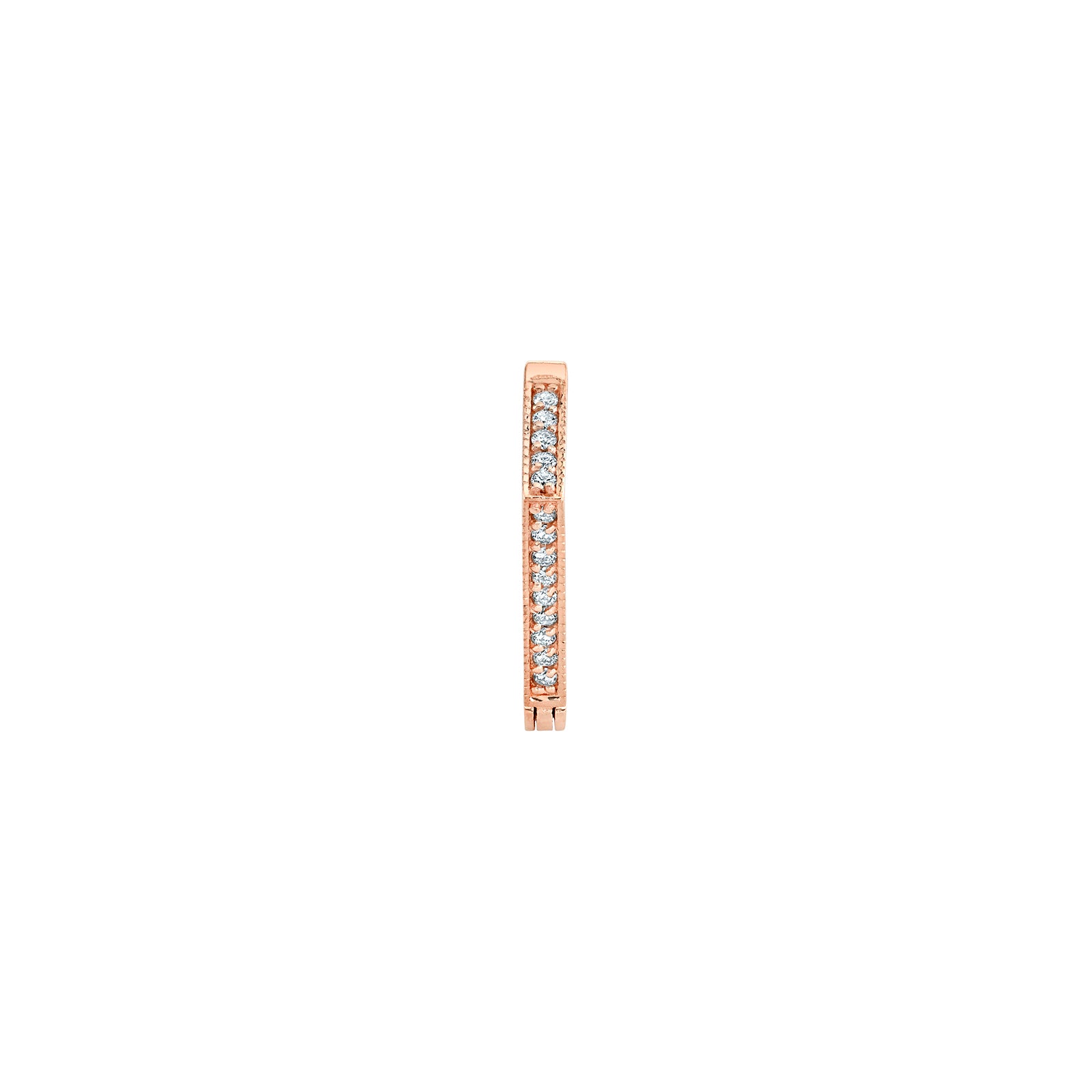 Lizzie Mandler Angled Diamond Huggie - Rose Gold - Broken English Jewelry