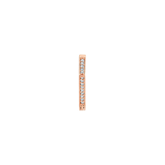 Angled Diamond Huggie - Rose Gold