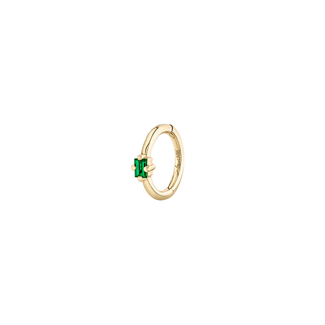 Lizzie Mandler Seamless Emerald Huggie - 6.5mm - Earrings - Broken English Jewelry