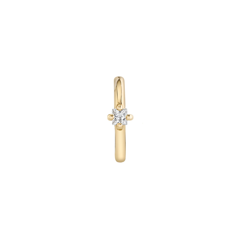 Lizzie Mandler Seamless Princess Cut Diamond Huggie - 6.5mm - Earrings - Broken English Jewelry