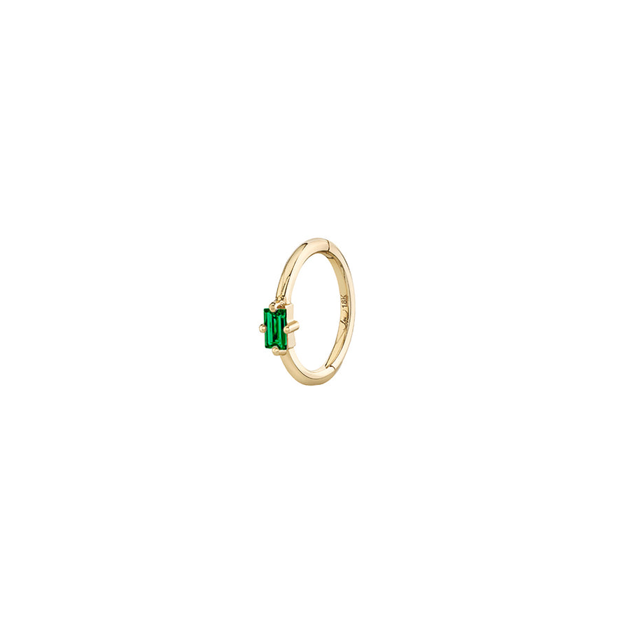 Lizzie Mandler Seamless Emerald Huggie - 8mm - Earrings - Broken English Jewelry