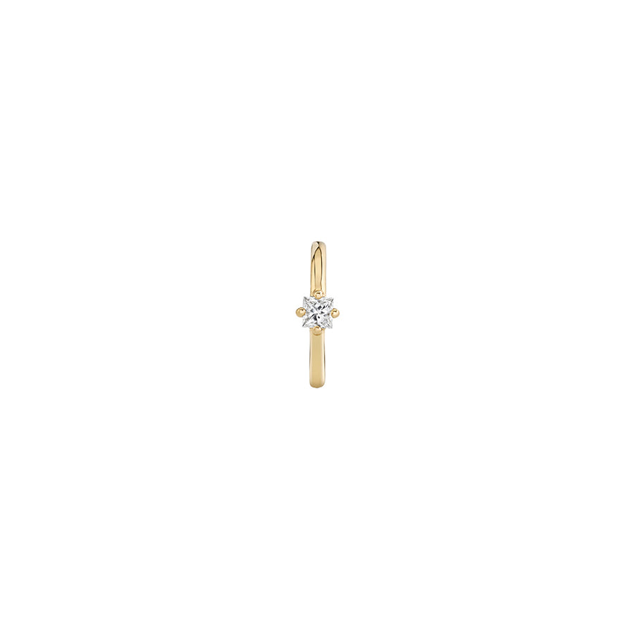 Lizzie Mandler Seamless Princess Cut Diamond Huggie - 8mm - Earrings - Broken English Jewelry