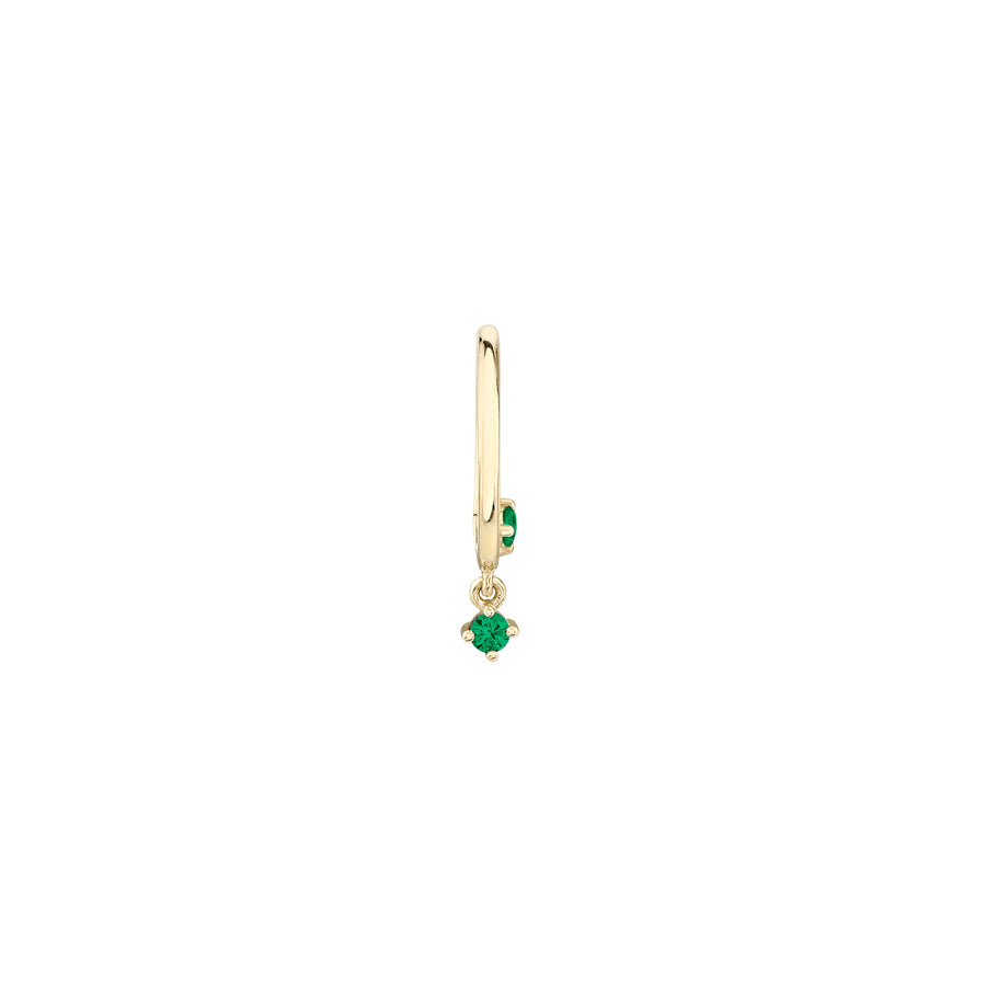 Lizzie Mandler Seamless Star Drop Huggie - Emerald - Earrings - Broken English Jewelry