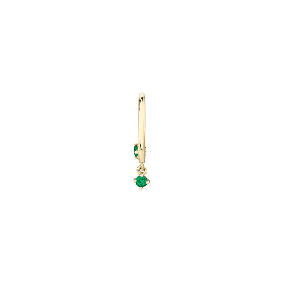 Lizzie Mandler Seamless Star Drop Huggie - Emerald - Earrings - Broken English Jewelry