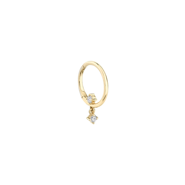 Lizzie Mandler Seamless Star Drop Huggie - Diamond - Earrings - Broken English Jewelry