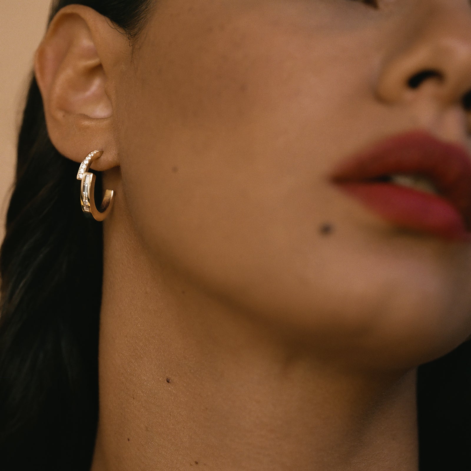 Āzlee Mixed Cut Hoops - Diamond - Earrings - Broken English Jewelry