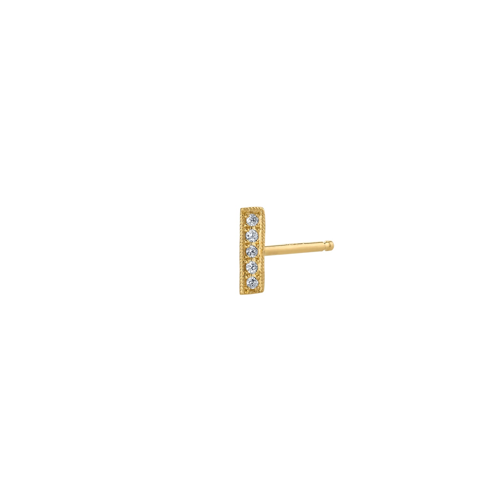 Lizzie Mandler Double Sided Knife Edge Bar Diamond Stud - Earrings - Broken English Jewelry
