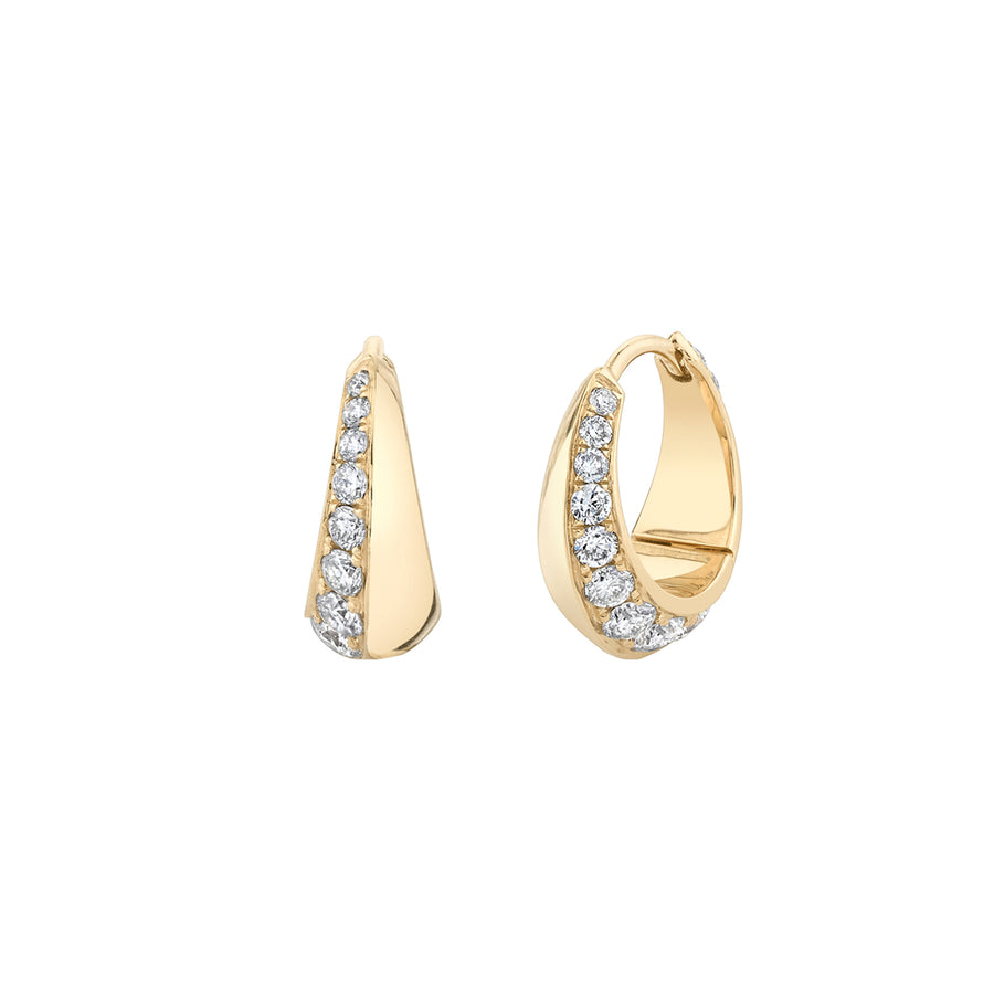 Lizzie Mandler Crescent Diamond Hoops - Medium - Earrings - Broken English Jewelry