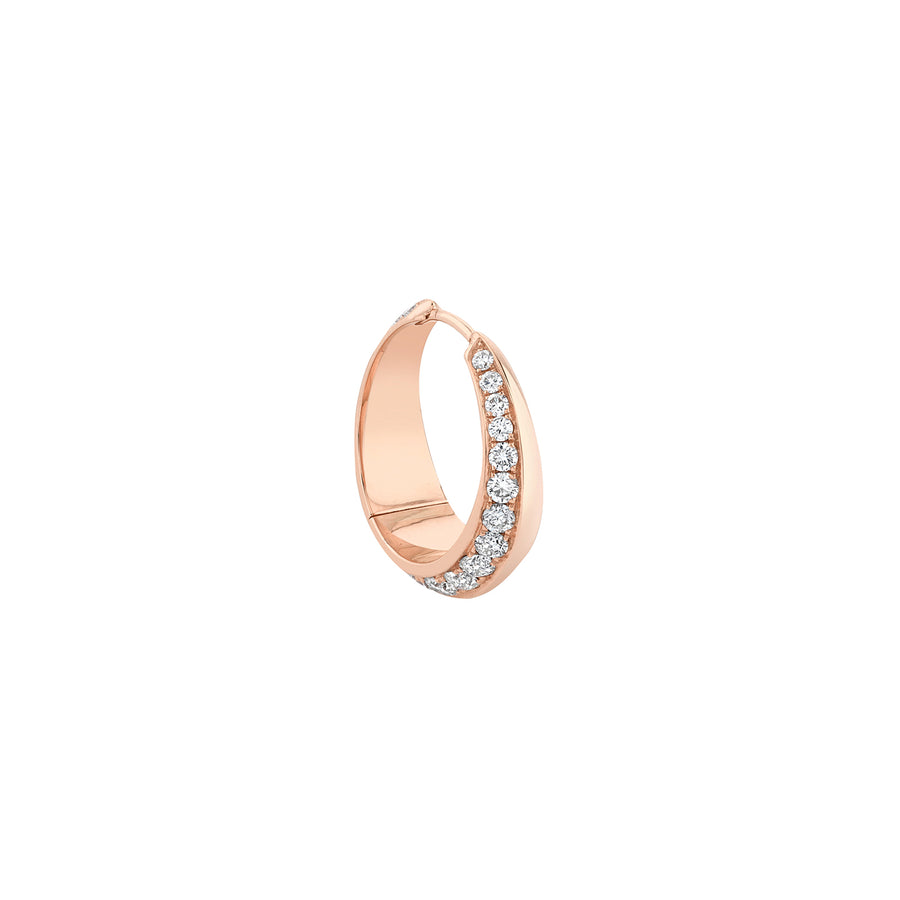 Lizzie Mandler Large Crescent Diamond Hoop - Rose Gold - Earrings - Broken English Jewelry