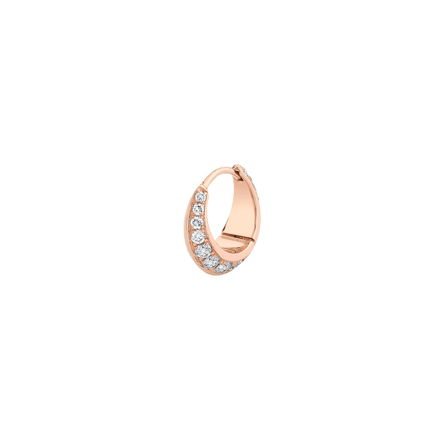 Lizzie Mandler Small Crescent Diamond Hoop - Rose Gold - Earrings - Broken English Jewelry