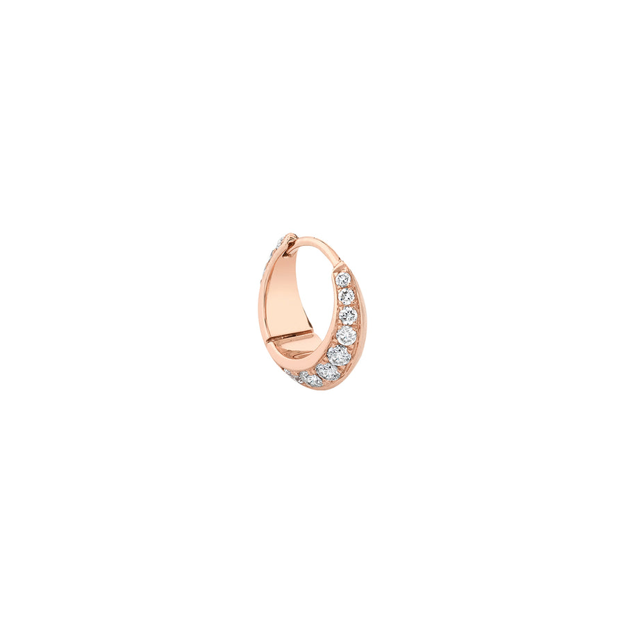 Lizzie Mandler Small Crescent Diamond Hoop - Rose Gold - Earrings - Broken English Jewelry