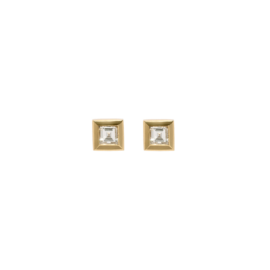 Azlee Bare Carre Diamond Studs - Earrings - Broken English Jewelry