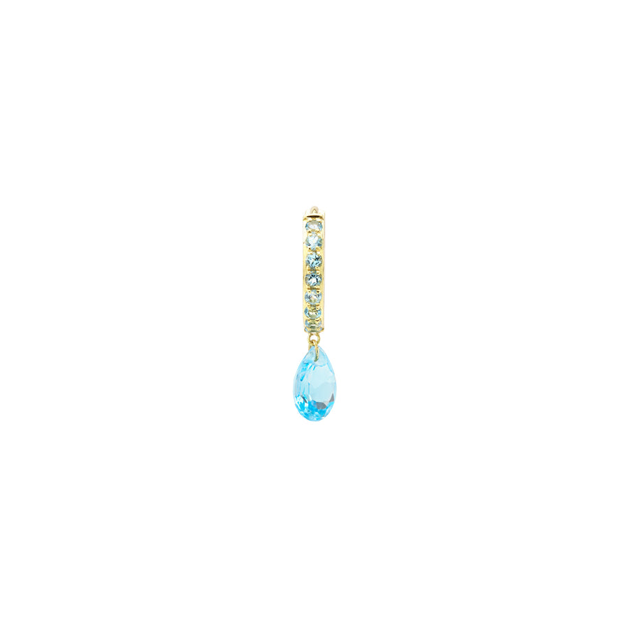Persée Paris Chakras Blue Topaz Hoop Earring - Yellow Gold - Earrings - Broken English Jewelry