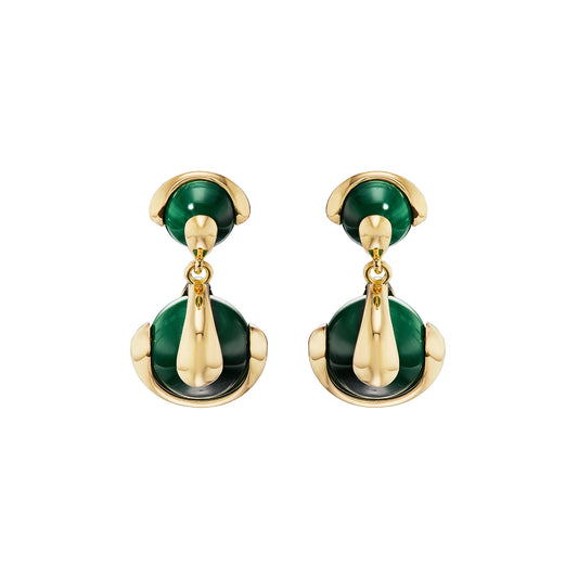 Cardan Drop Earrings - Malachite - Main Img