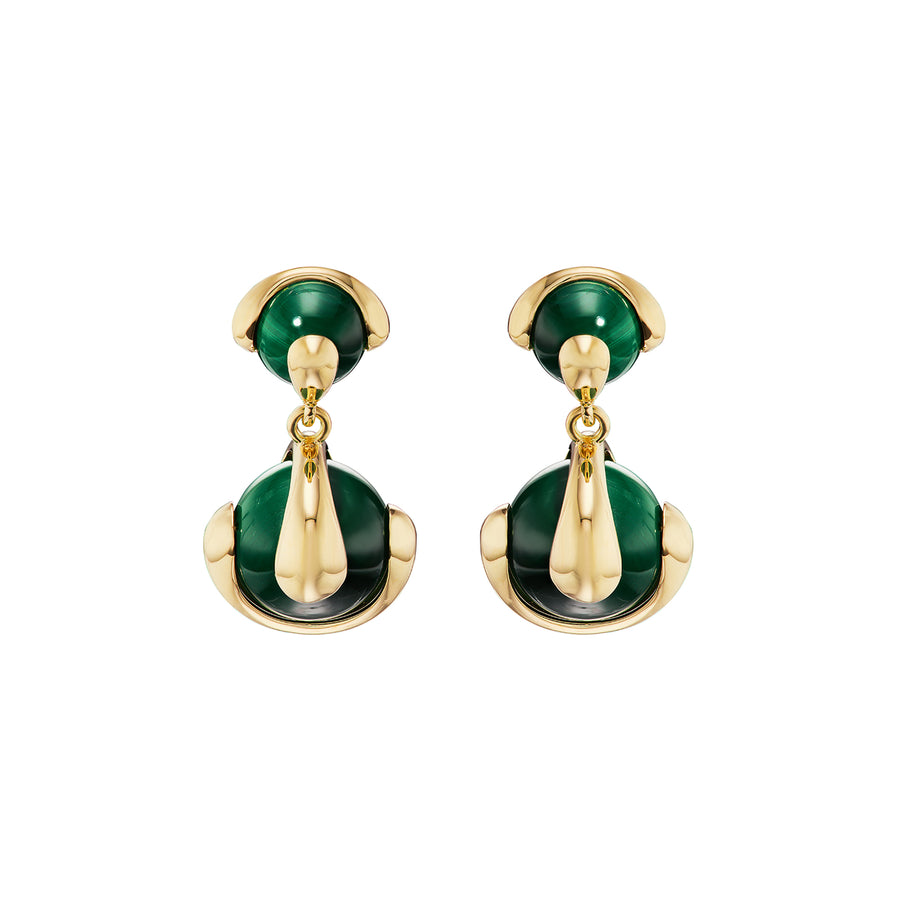 Marina B Cardan Drop Earrings - Malachite - Earrings - Broken English Jewelry