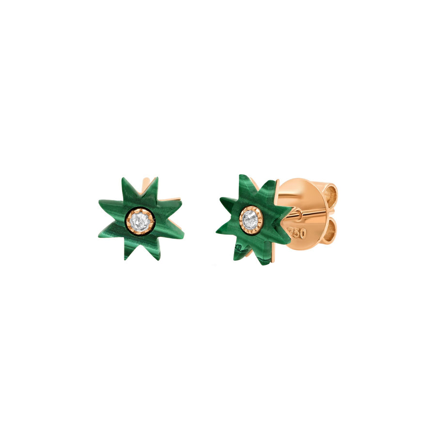 Colette Star Studs - Malachite - Earrings - Broken English Jewelry