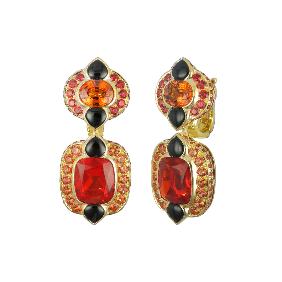 Marina B Novia Earrings - Fire Opal - Earrings - Broken English Jewelry