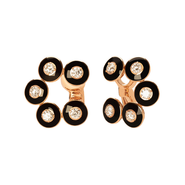 Selim Mouzannar Mina Diamond Circle Earrings - Black Enamel - Earrings - Broken English Jewelry