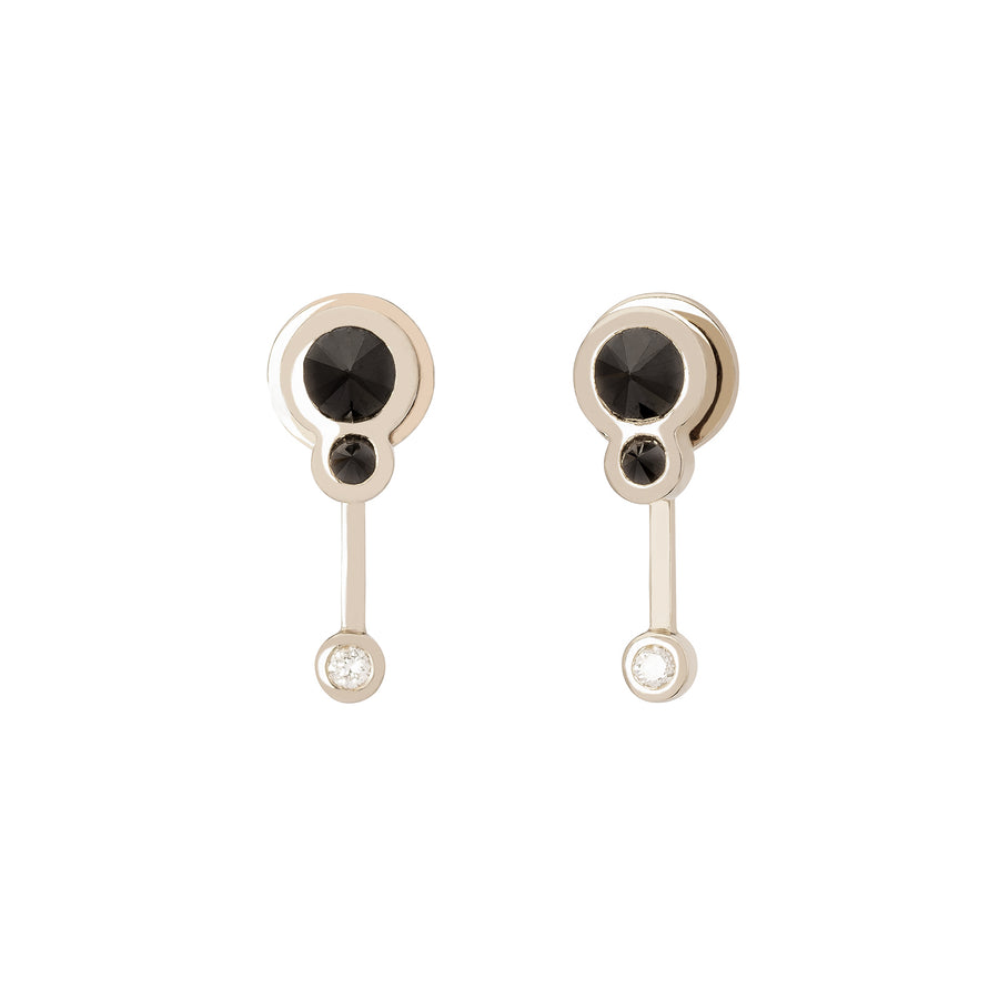 Ara Vartanian Small Drop Earrings - Black & White Diamond - Broken English Jewelry