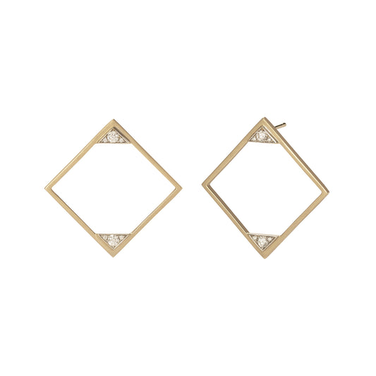 Geometric White Diamond Earrings - Main Img