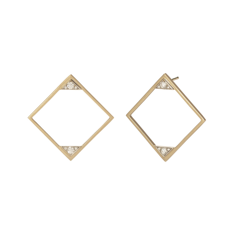 Ara Vartanian Geometric White Diamond Earrings - Broken English Jewelry