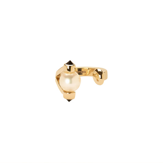 Pearl & Black Diamond Earcuff