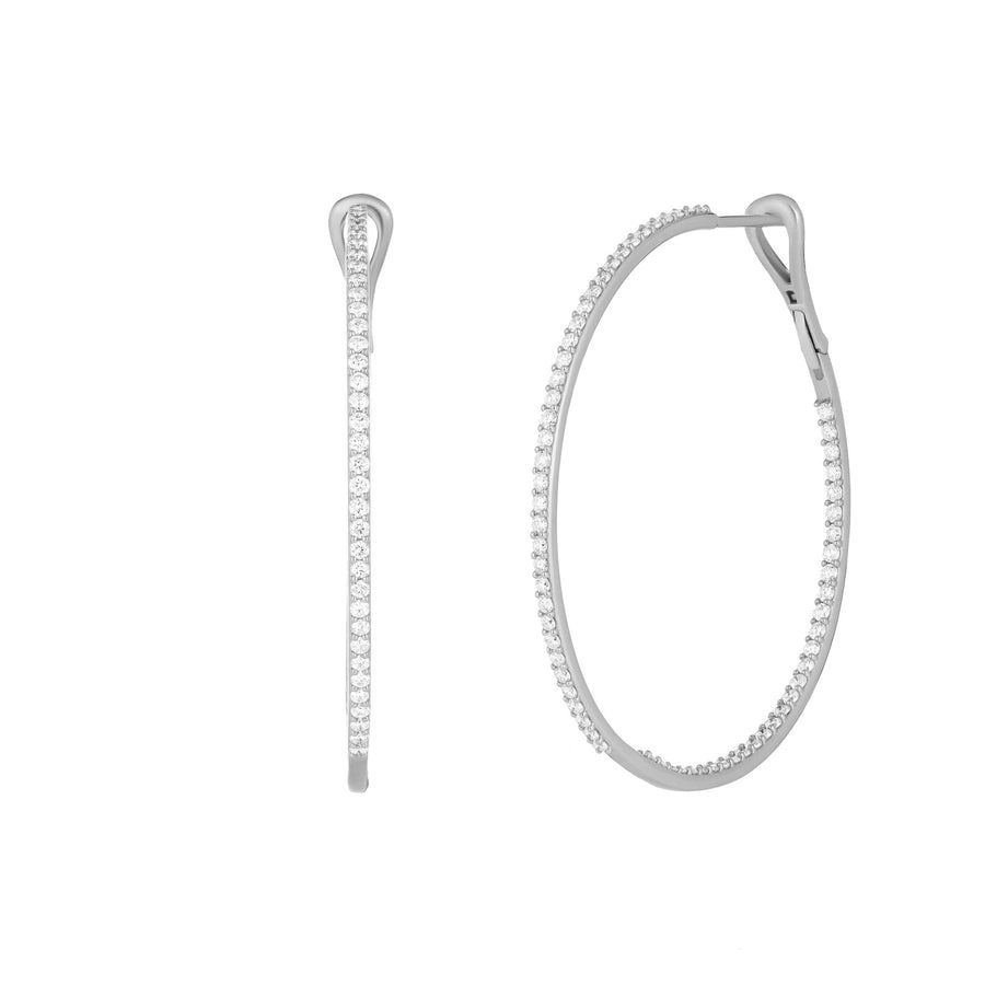 Carbon & Hyde Infinity Hoops - White Gold - Earrings - Broken English Jewelry